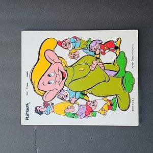 Vintage Playskool Walt Disney 9 Piece Dopey Snow White Puzzle